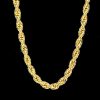 10mm 18K Gold Finish Rope Chain