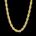 10mm 18K Gold Finish Rope Chain