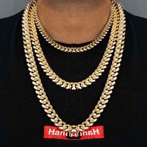12mm Stainless Steel Cuban Chain in Gold