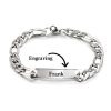 Men's Personalized Engraved Figaro Chain ID Bracelet