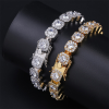 Iced Out 10mm Clustered Tennis Bracelet in White Gold