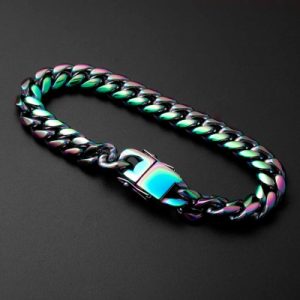 10mm 8" Rainbow Miami Cuban Bracelet