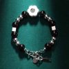 Black Smile Face Charms with Musical Note Bracelet