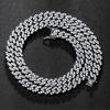 Iced 8mm Cuban Link Chain in White Gold