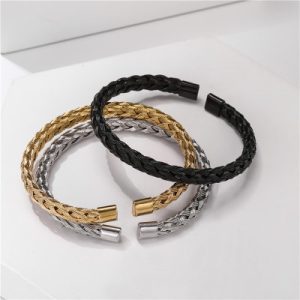 Braid Steel Wire Open Bracelet