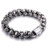 Vintage Titanium Steel Clustered Skull Bracelet
