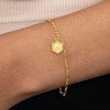 Personalized Hexagon Initial Letter Bracelet