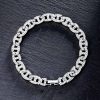 8mm Iced G-link Bracelet in White Gold