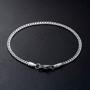 2.5mm Diamond-Cut Stainless Steel Cuban Bracelet