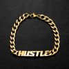 8mm Lightning HUSTLE Cuban Bracelet in Gold