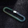 6mm Rainbow Stainless Steel Cuban Bracelet with Spring Clasp