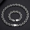 13mm Black and Steel Two-tone Cuban Bracelet