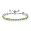 4mm Apple-green Tennis Chain Bracelet