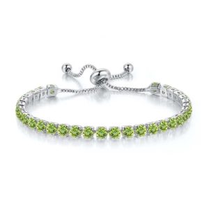 4mm Apple-green Tennis Chain Bracelet
