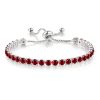 4mm Red Stones Tennis Bracelet