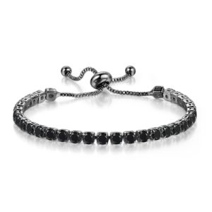 4mm Black Stones Tennis Bracelet