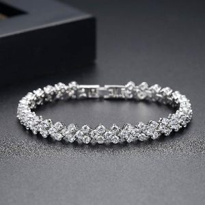 7mm Roman Round-cut Tennis Bracelet