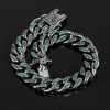 Iced 10mm Teardrop Emerald & Black Miami Cuban Bracelet