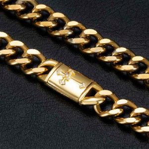 10mm Cross Box Buckle Cuban Chain
