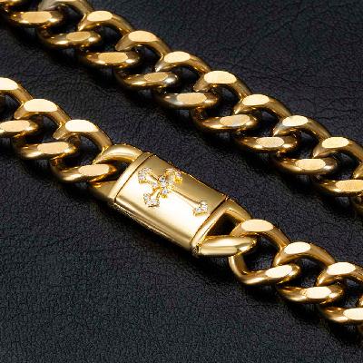 10mm Cross Box Buckle Cuban Chain