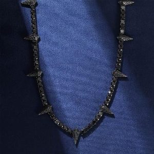 5mm Fight Tooth and Claw Tennis Chain in Black Gold