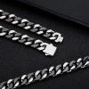 13mm Black and Steel Two-tone Cuban Link Chain