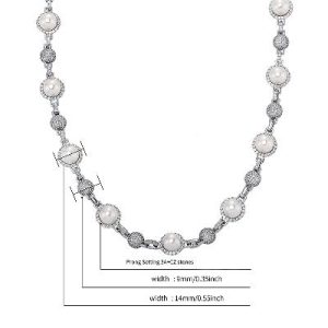 Iced Beads Pearl Chain in White Gold