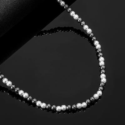 6mm Magnetic Hematite Pearl Necklace