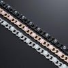 12mm Iced Peacock Pearl Cuban Chain in Black Gold