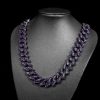 15mm Iced Purple Enamel Miami Cuban Chain