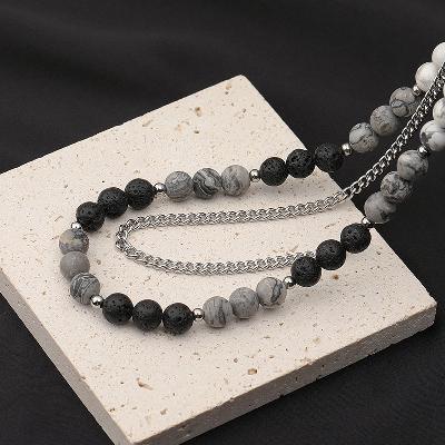 Layered Cuban Natural Stone Healing Beads Necklace