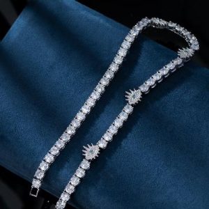 Eye of Evil 5mm Tennis Chain in White Gold