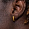 Titanium Steel Frosted Hoop Earrings