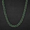 Iced 13mm Emerald & Black Cuban Chain with Box Clasp