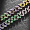 15mm Iced Glow in the Dark Multi-Color Enamel Miami Cuban Chain