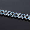 15mm Iced Blue Enamel Miami Cuban Chain