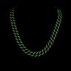 15mm Iced Glow in the Dark Pink Enamel Miami Cuban Chain