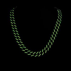 15mm Iced Glow in the Dark Pink Enamel Miami Cuban Chain