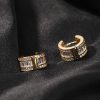 Round&Baguette Cut Hoop Earrings