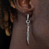 Feather Stainless Steel Dangle Earrings