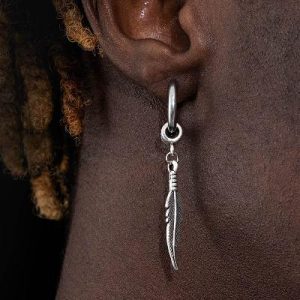 Feather Stainless Steel Dangle Earrings