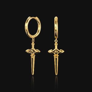 Eye of Ra Sword Hoop Earrings