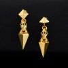 Pyramid Eye of Ra Earrings in Gold