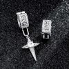 Iced Detachable Star Asymmetric Earrings