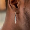 Eye of Ra Cron Drop Earrings in White Gold