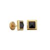 Square Black Stone Stud Earrings