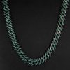 Iced 18mm Emerald & Black Spiked Cuban Chain in Black Gold