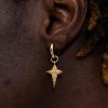 Iced Four-pointed Star Dangle Earrings
