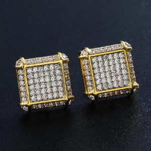 Micro Diamond Paved Stud Earring