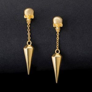 Skull Hexagonal Pyramid Earrings